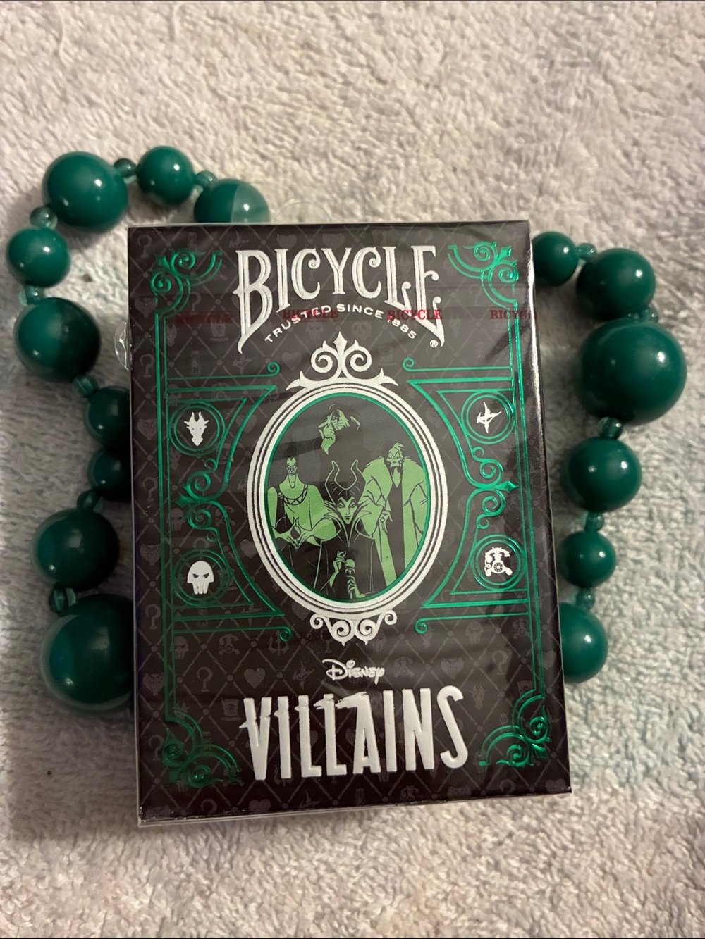 Bicycle Disney Villains Playing Cards - Green and Black